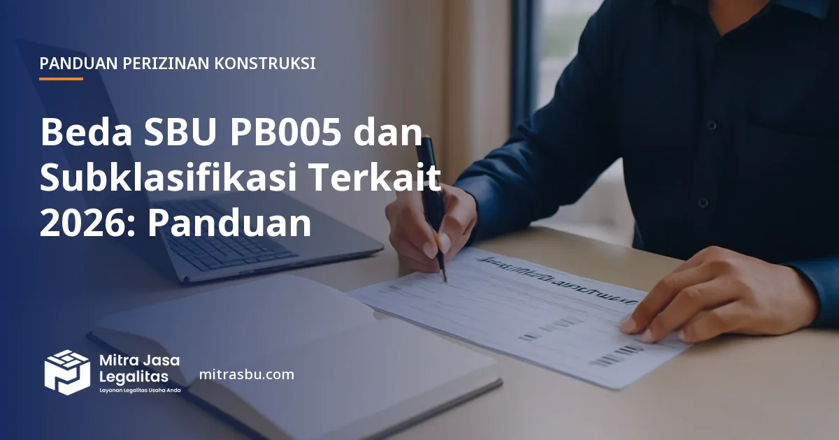 Ilustrasi artikel Beda SBU PB005 dan Subklasifikasi Terkait 2026: Panduan — Mitra Jasa Legalitas