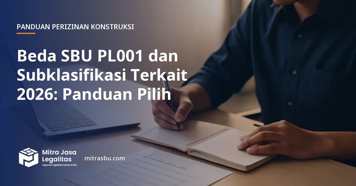 Ilustrasi artikel Beda SBU PL001 dan Subklasifikasi Terkait 2026: Panduan Pilih — Mitra Jasa Legalitas