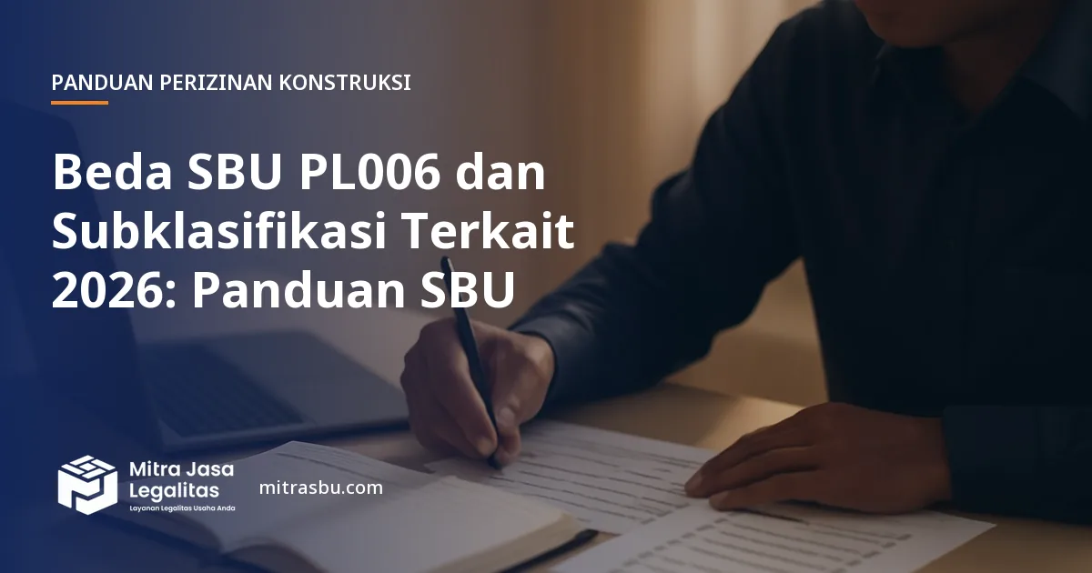 Ilustrasi artikel Beda SBU PL006 dan Subklasifikasi Terkait 2026: Panduan SBU — Mitra Jasa Legalitas