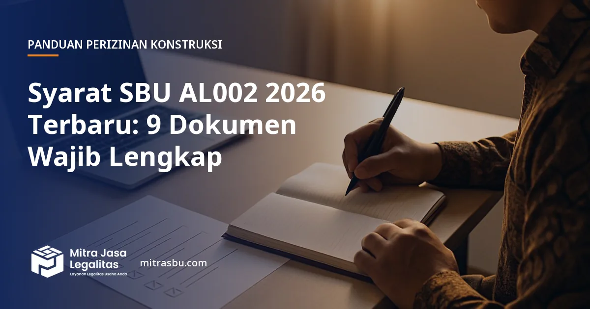 Ilustrasi artikel Syarat SBU AL002 2026 Terbaru: 9 Dokumen Wajib Lengkap — Mitra Jasa Legalitas