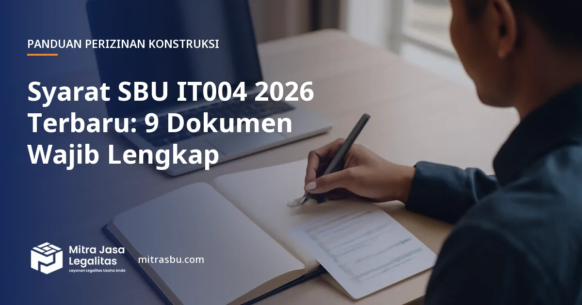 Ilustrasi artikel Syarat SBU IT004 2026 Terbaru: 9 Dokumen Wajib Lengkap — Mitra Jasa Legalitas