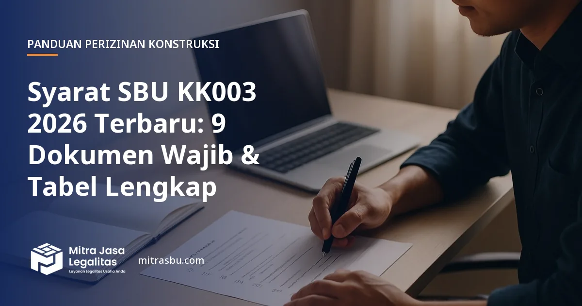 Ilustrasi artikel Syarat SBU KK003 2026 Terbaru: 9 Dokumen Wajib & Tabel Lengkap — Mitra Jasa Legalitas