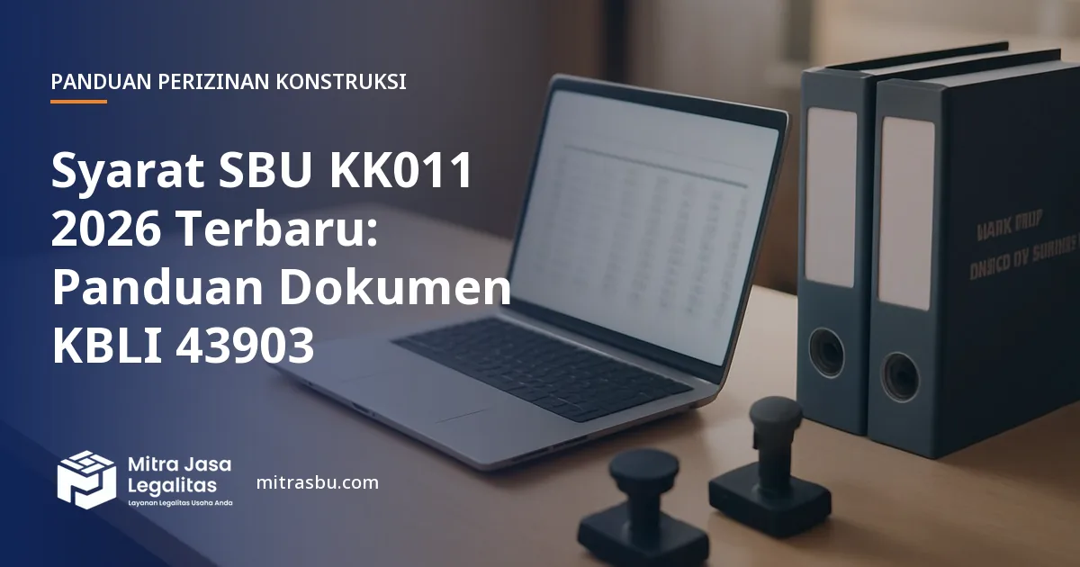 Ilustrasi artikel Syarat SBU KK011 2026 Terbaru: Panduan Dokumen KBLI 43903 — Mitra Jasa Legalitas