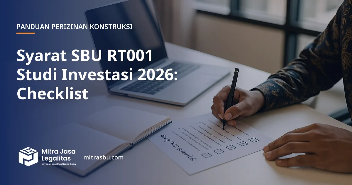 Ilustrasi artikel Syarat SBU RT001 Studi Investasi 2026: Checklist — Mitra Jasa Legalitas