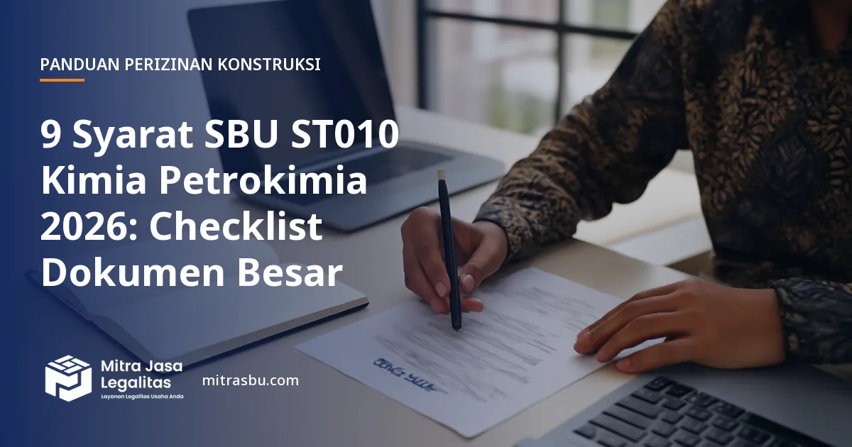 Ilustrasi artikel 9 Syarat SBU ST010 Kimia Petrokimia 2026: Checklist Dokumen Besar — Mitra Jasa Legalitas