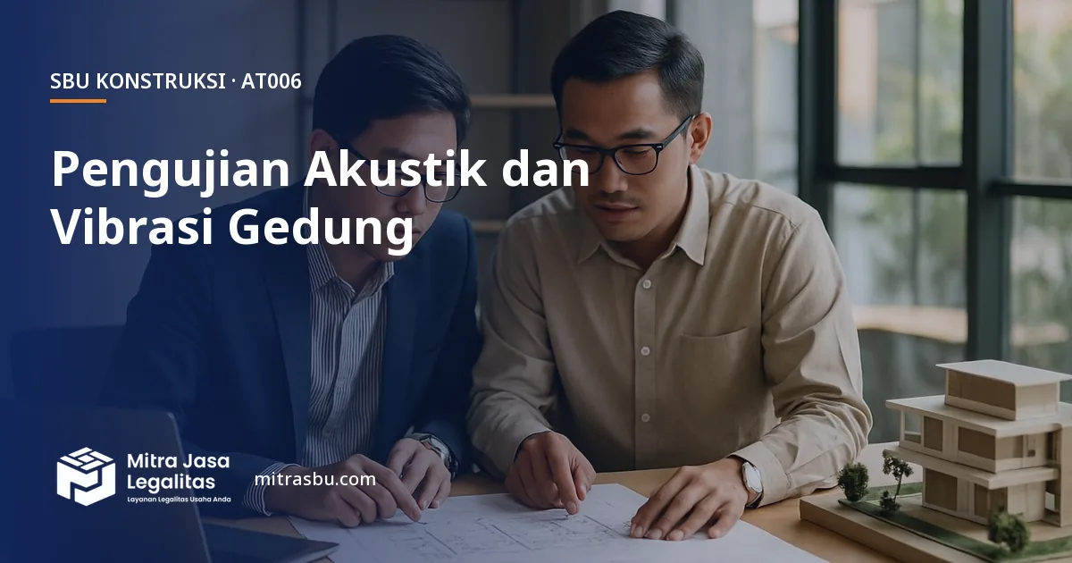 SBU AT006 Jasa Pengujian dan Analisis Akustik dan Vibrator Gedung Hunian dan Nonhunian — syarat, biaya, dan cara mengurus