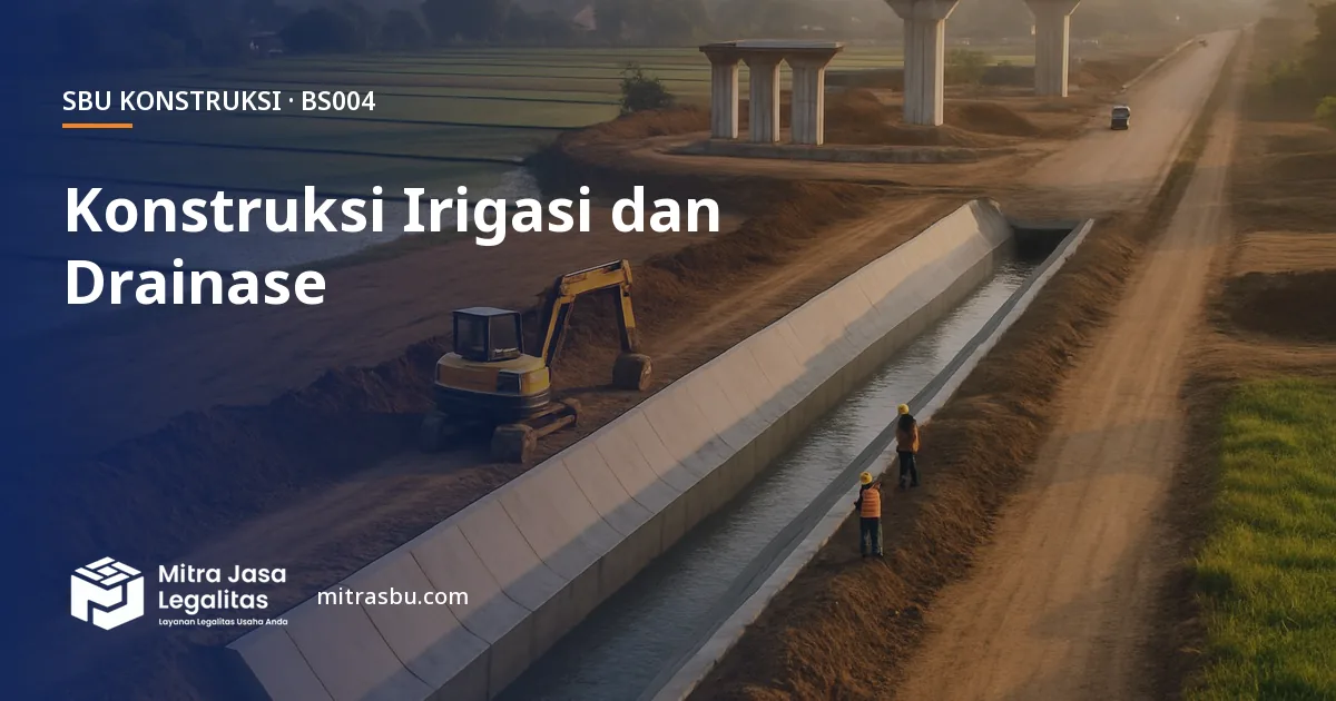 SBU BS004 Konstruksi Jaringan Irigasi dan Drainase — syarat, biaya, dan cara mengurus