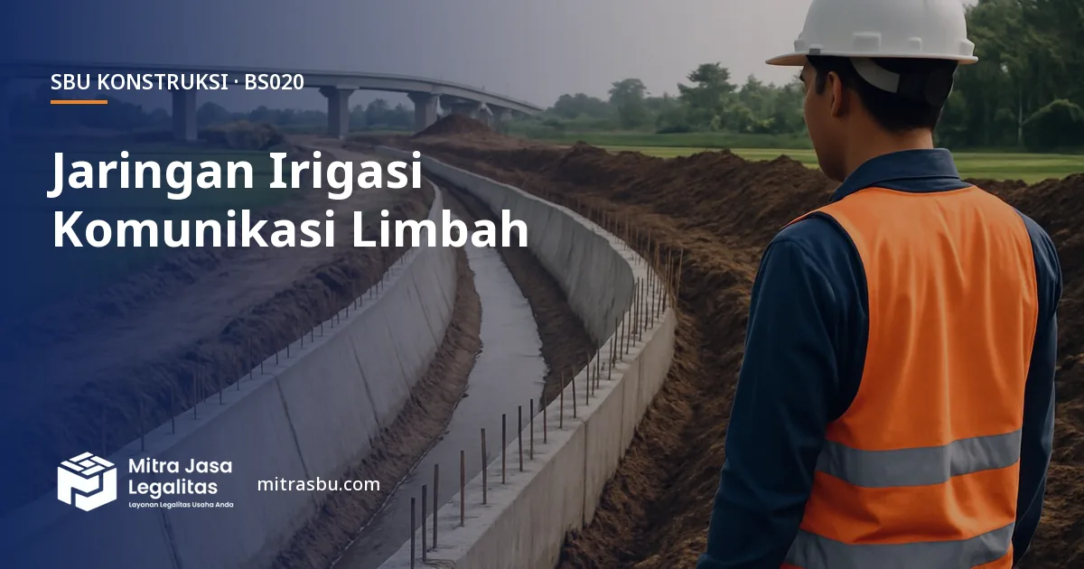 SBU BS020 Konstruksi Jaringan Irigasi, Komunikasi, dan Limbah Lainnya — syarat, biaya, dan cara mengurus