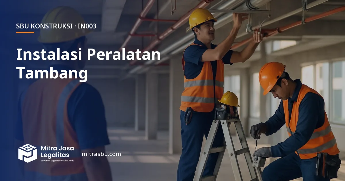 SBU IN003 Instalasi Peralatan Infrastruktur Pertambangan dan Manufaktur — syarat, biaya, dan cara mengurus