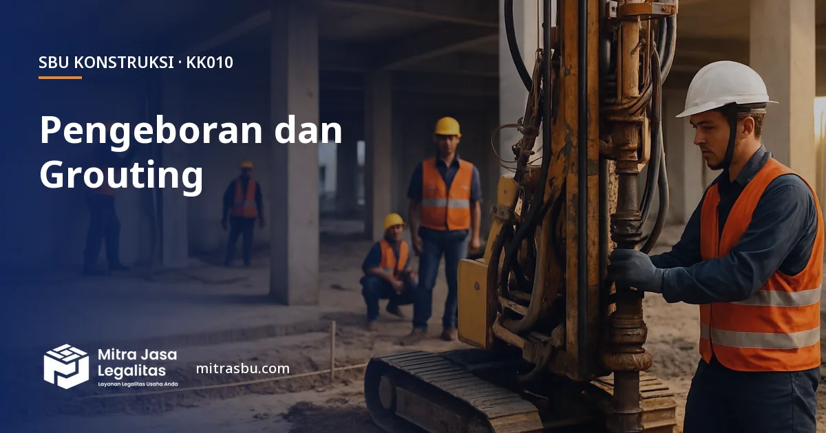 SBU KK010 Pengeboran dan Injeksi Semen Bertekanan (Drilling and Grouting) — syarat, biaya, dan cara mengurus