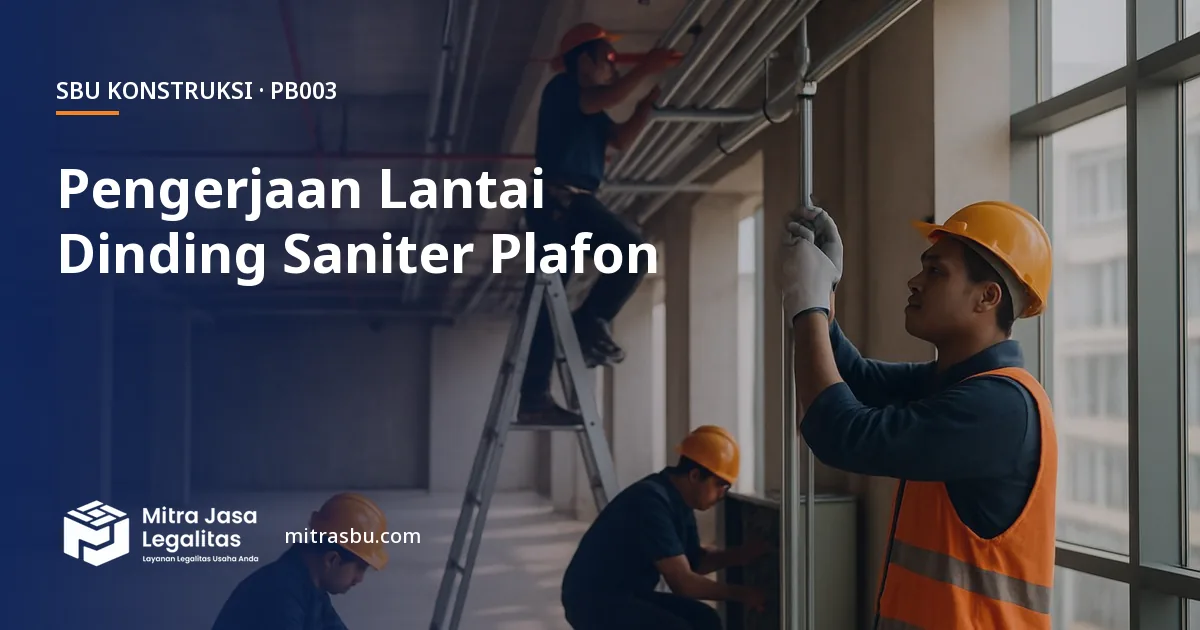 SBU PB003 Pengerjaan Lantai, Dinding, Peralatan Saniter, dan Plafon — syarat, biaya, dan cara mengurus