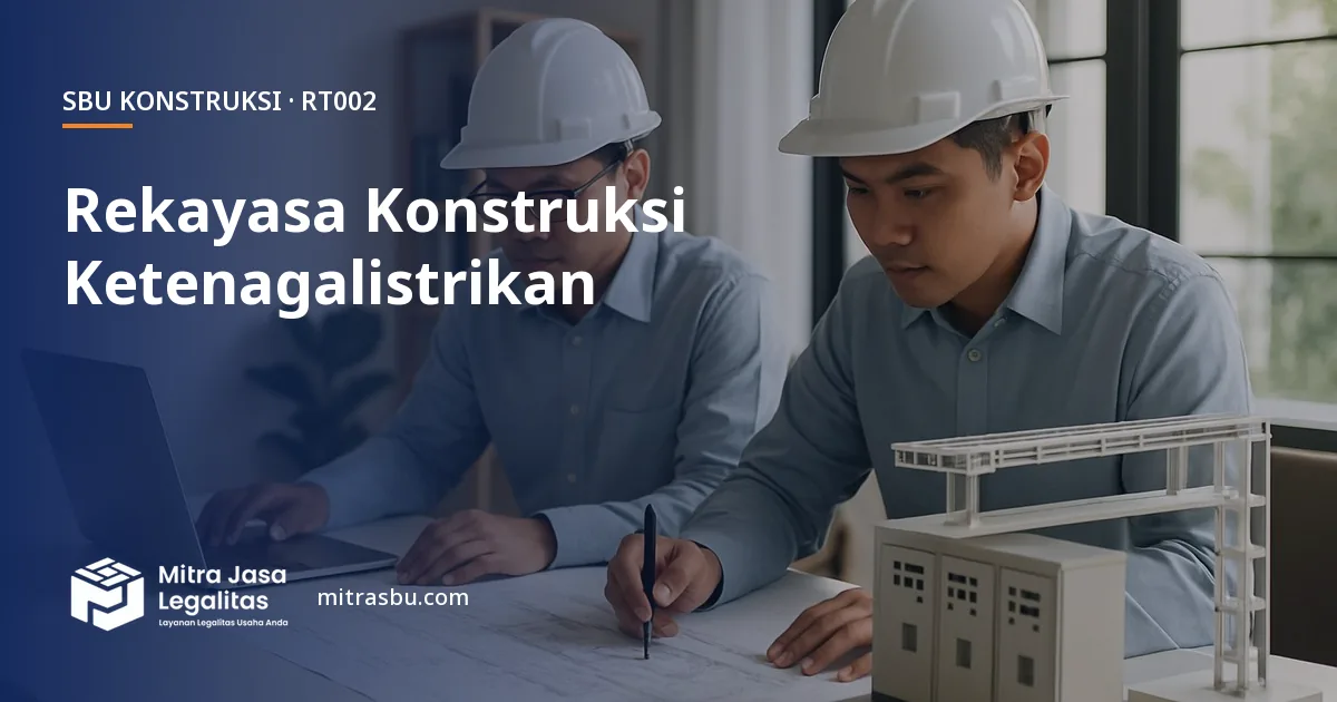 SBU RT002 Jasa Rekayasa Konstruksi Pembangkit, Jaringan Transmisi, Gardu Induk, dan Distribusi Tenaga Listrik — syarat, biaya, dan cara mengurus