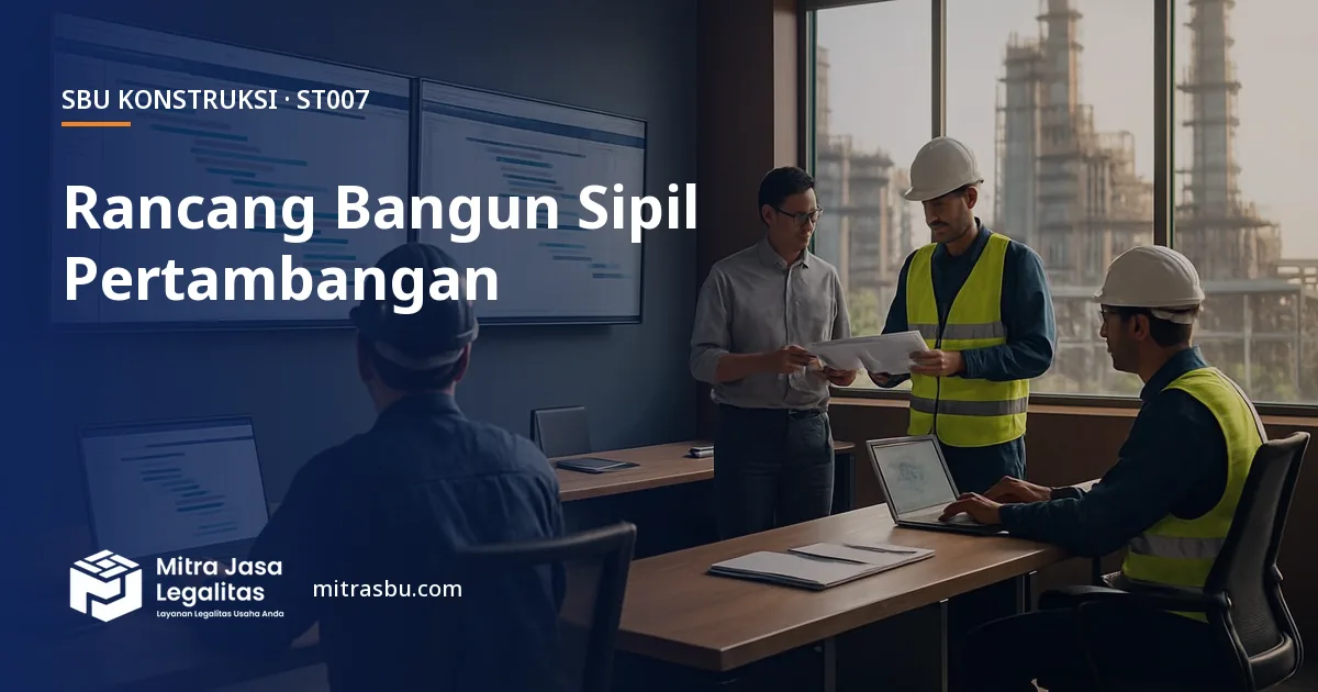 SBU ST007 Konstruksi Bangunan Sipil Pertambangan Terintegrasi — syarat, biaya, dan cara mengurus