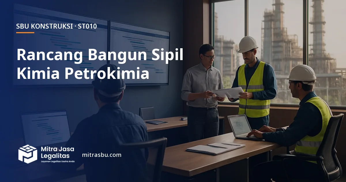 SBU ST010 Konstruksi Bangunan Sipil Fasilitas Pengolahan Produk Kimia, Petrokimia, Farmasi, dan Industri Lainnya Terintegrasi — syarat, biaya, dan cara mengurus